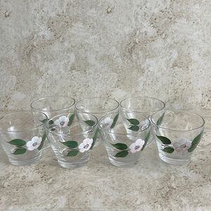 Hand Painted Glasses White Flower Apple Blossom Dogwood